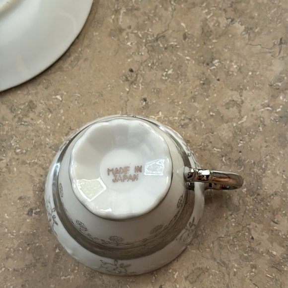 Elegant sterling Japan China and White Tea Set Vintage 15 piece - Picture 7 of 17